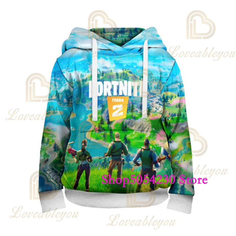 Sudadera con capucha de Fortnite con llama impresa en 3D, estilo Battle Royale de dibujos animados, para hombre y mujer, camiseta con capucha de héroe de videojuego para adolescentes