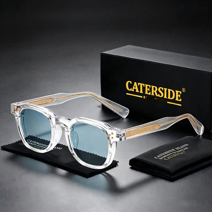CATERSIDE New Fashion Men's Sunglasses Square Personalized Temple Tips Design Sun Glasses Women's Travel Party Festival Gift