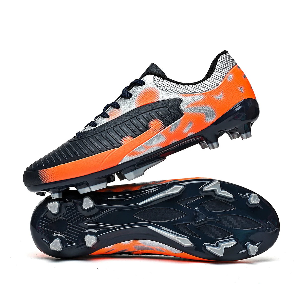 Chaussures de football unisexes pour hommes AG/FG, crampons légers en PU à haute adhérence pour l'entraînement sportif sur gazon extérieur