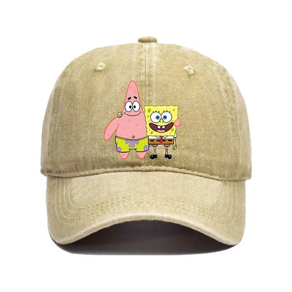 Fashion Cute SpongeBobs Baseball Cap Movie Cartoon Role Adult Men Women Sport Casual Sunshade Adjustable Anime Peaked Mesh Hat