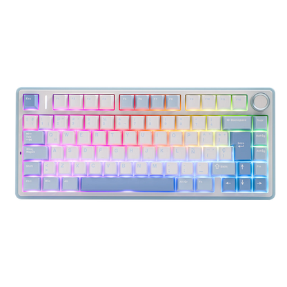 EPOMAKER AULA F75 ISO-ES 75% Spanische QWERTY Hot-Swap, Gasket-Mounted, kabelgebundene/Bluetooth/2.4GHz kabellose mechanische Gaming-Tastatur mit RGB-Hintergrundbeleuchtung
