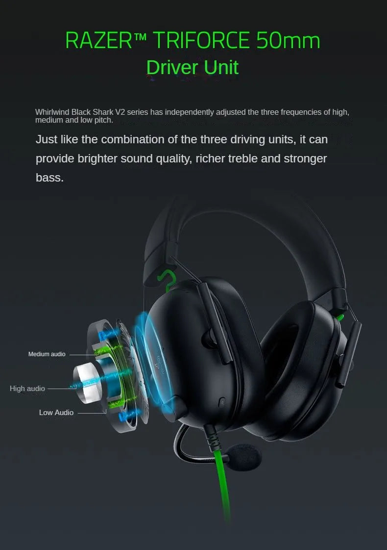 Razer BlackShark V2 X Gaming Headset – 7.1 Surround Sound Wired Gaming Headphones with Microphone for PC, PS4, PS5, Xbox & Switch