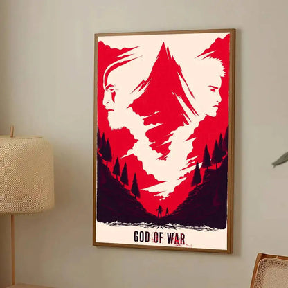 Game G-God Of War Poster Self-adhesive Art Room Entrance Restaurant Wall Decor Art Painting