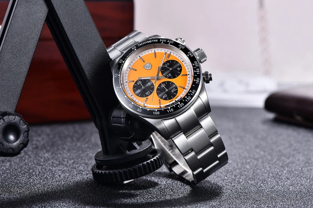 Vyriški laikrodžiai „Rolls Timi Panda“ – kvarcinis chronografas, prabangus modelis, safyro stiklas su antirefleksine danga, atsparus vandeniui, sportiškas stilius