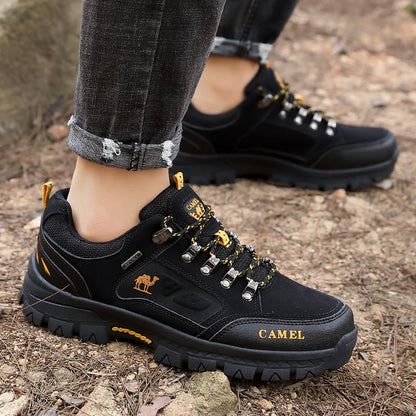 Classic Black Men's Hiking Shoes Outdoor Low Climbing Walking Shoes For Men Trekking Sneakers Non-Slip Mountaineering Shoes Man