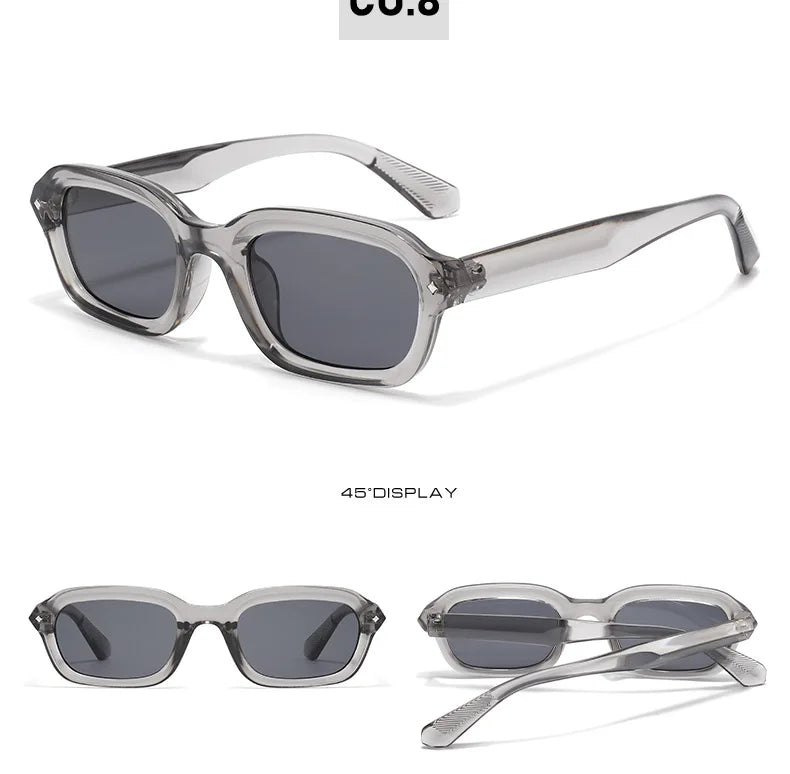 BOYSEEN Beach Sunglasses Man Summer Orange Sun Glasses UV400  Narrow frame square punk sunglasses show