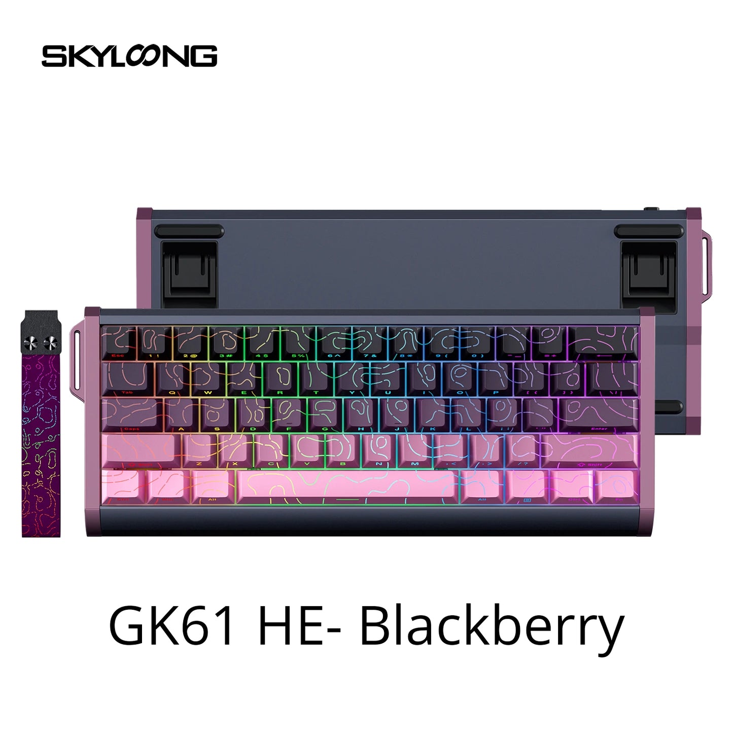 Teclado Magnético SKYLOONG GK61/GK68 HE com Caixa em Alumínio, 8000hz, RT0.01mm, Gatilho Rápido, Teclas PBT, Retroiluminação RGB, Teclado Gaming com Fio