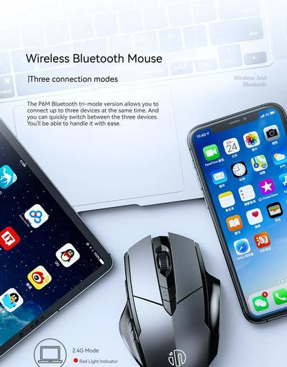 Inphic F1 2.4G Bluetooth Wireless Mouse Office Silent Mouse Rechargeable 6 Efficient Buttons Gaming Mouse For Laptop Tablet PC