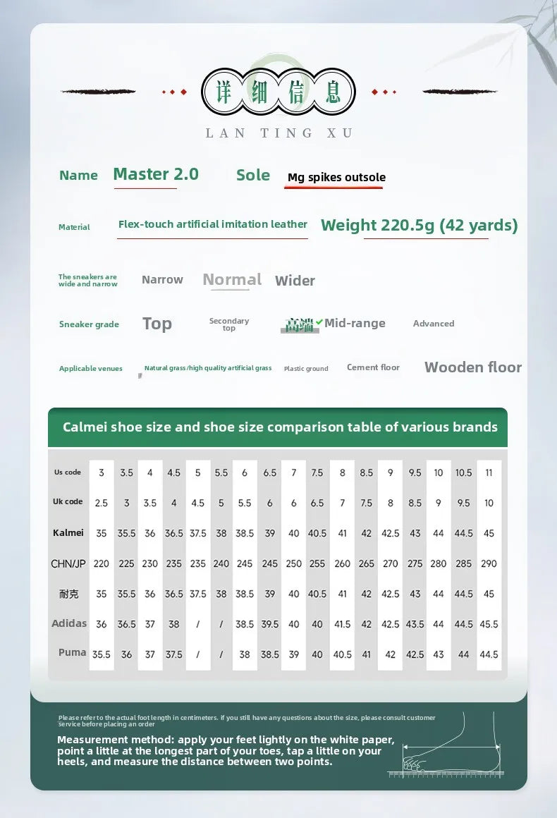 Kelme Men's Football Shoes Adult MG Short Spikes Artificial Turf Training Football Boots Indoor Anti-Slip Soccer Shoes