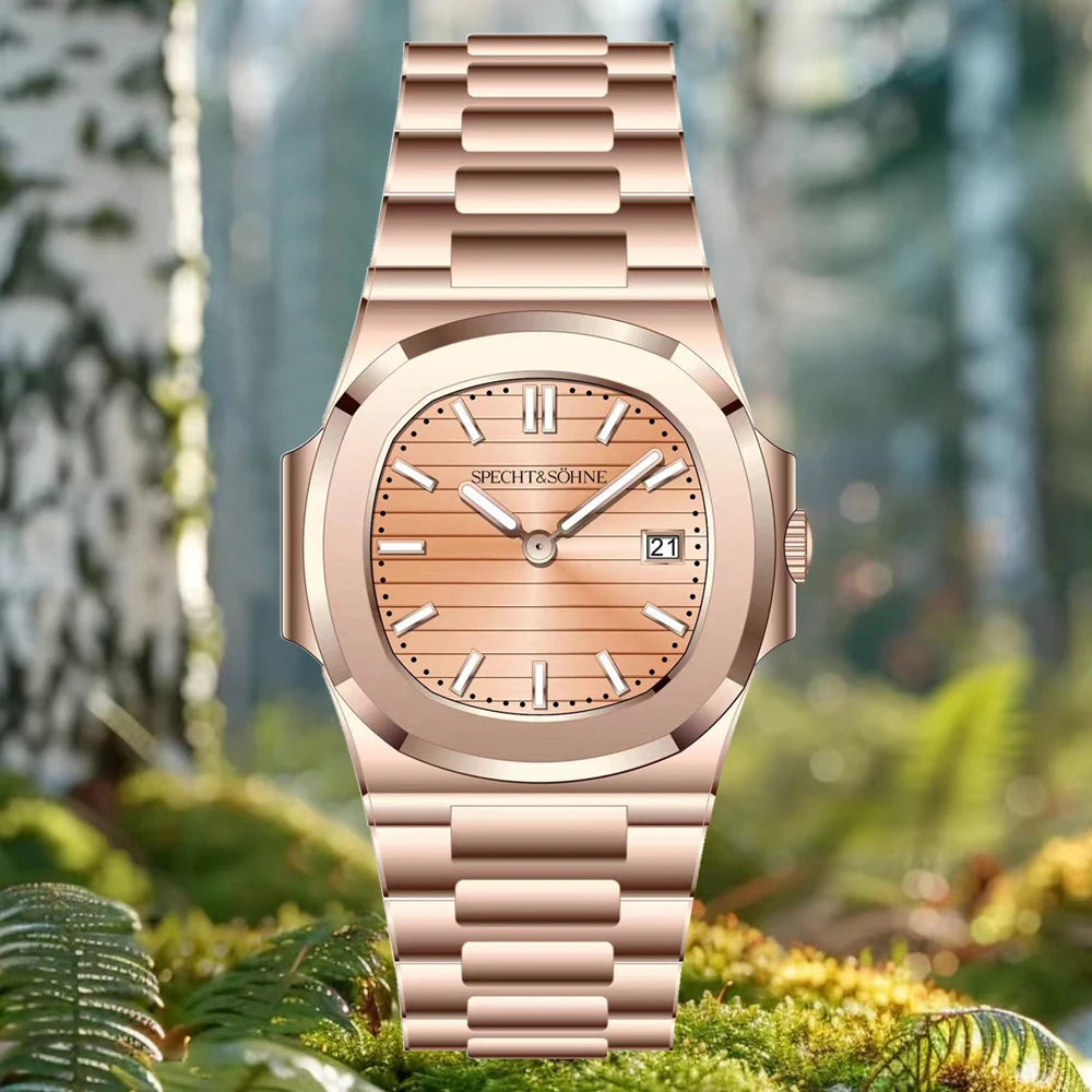 Specht & Söhne New Arrivals Men's Watch Rose Gold 5711 Classic Sports Watches Ultrathin Stainless Steel Sapphire 50M Waterproof