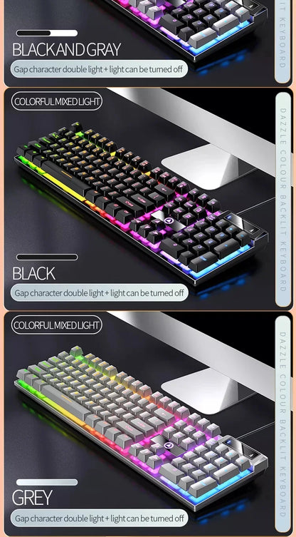 K500 Pink Keyboard – gemischte Farben, weiße und pinke Tastenkappen, 104 Tasten, kabelgebundene Gaming-Tastatur für Laptop und PC