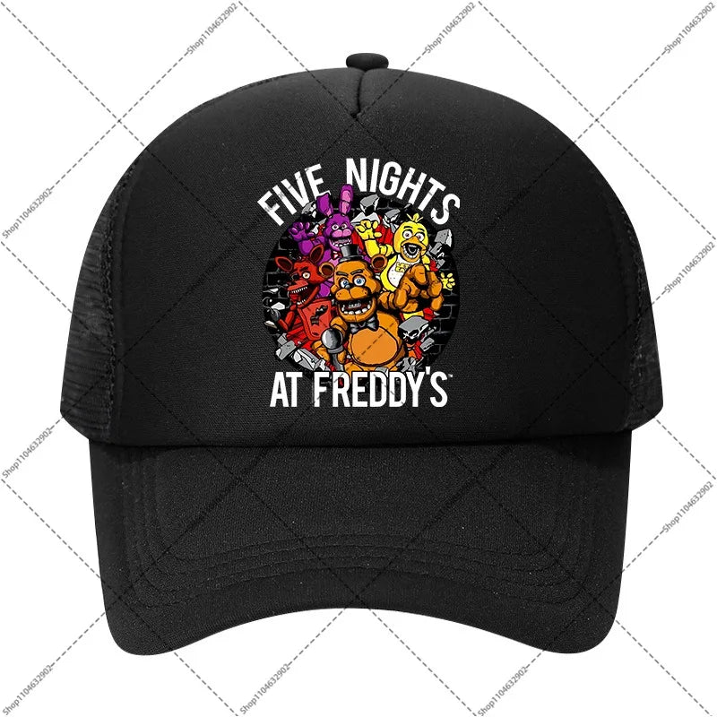 FNAF Baseball Cap Five Nights At Freddys Unisex Sun Hats Cartoon Anime Printed Hat Boys Girls Fashion Caps Birthday Party Gifts