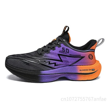 Scarpe da running da uomo con piastra in carbonio, leggere, ultra ammortizzate, traspiranti, da maratona, con assorbimento degli urti e supporto, sneaker sportiva comoda da donna
