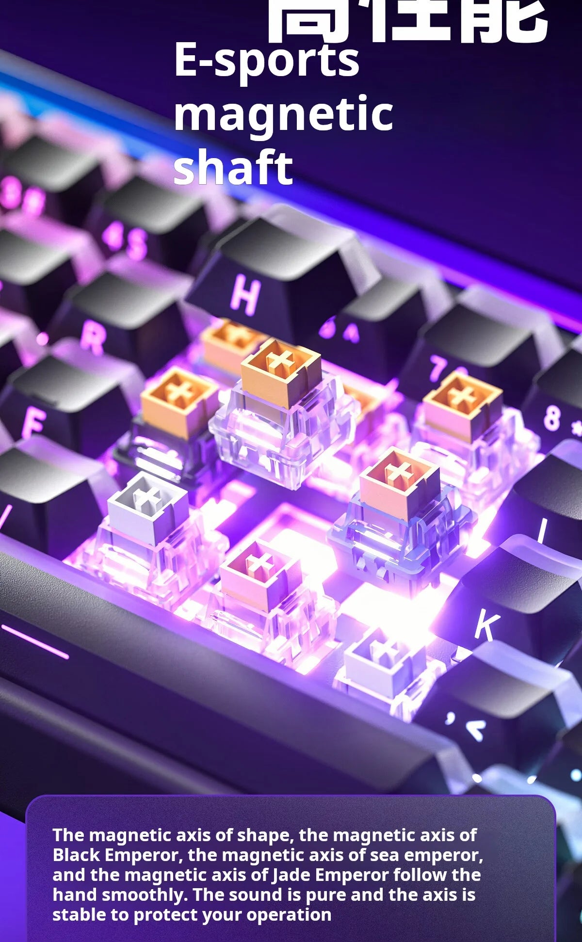 AULA HERO 68 HE Gaming-Mechanische Tastatur Magnetische Achse RT Kabelgebunden RGB-Beleuchtung 8K Polling-Rate Seitenbeschriftung