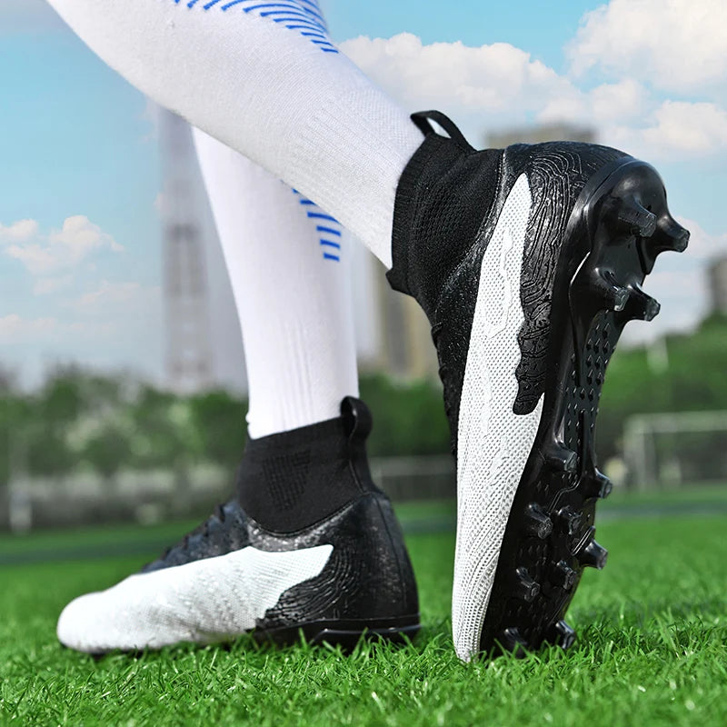 Chaussures de football professionnelles pour hommes/femmes, antidérapantes, à crampons FG, respirantes, pour l'entraînement