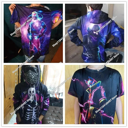 2024 New Game Zipper Hoodie Children's Sweatshirt Fortnite Pullover Sweatshirts Fashion Boys and Girls Clothing