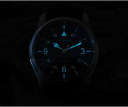 San Martin Men Pilot Watch 37mm Miyota 8215 Fashion Simple Style Military Automatic Mechanical Watches 100m Waterproof BGW-9