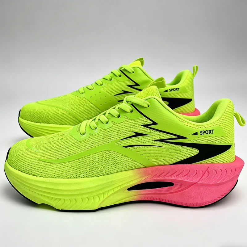 Scarpe sportive da running Marathon da uomo, con piastra in carbonio, cuscino d’aria, traspiranti e leggere, sneakers atletiche da donna comode e antiscivolo