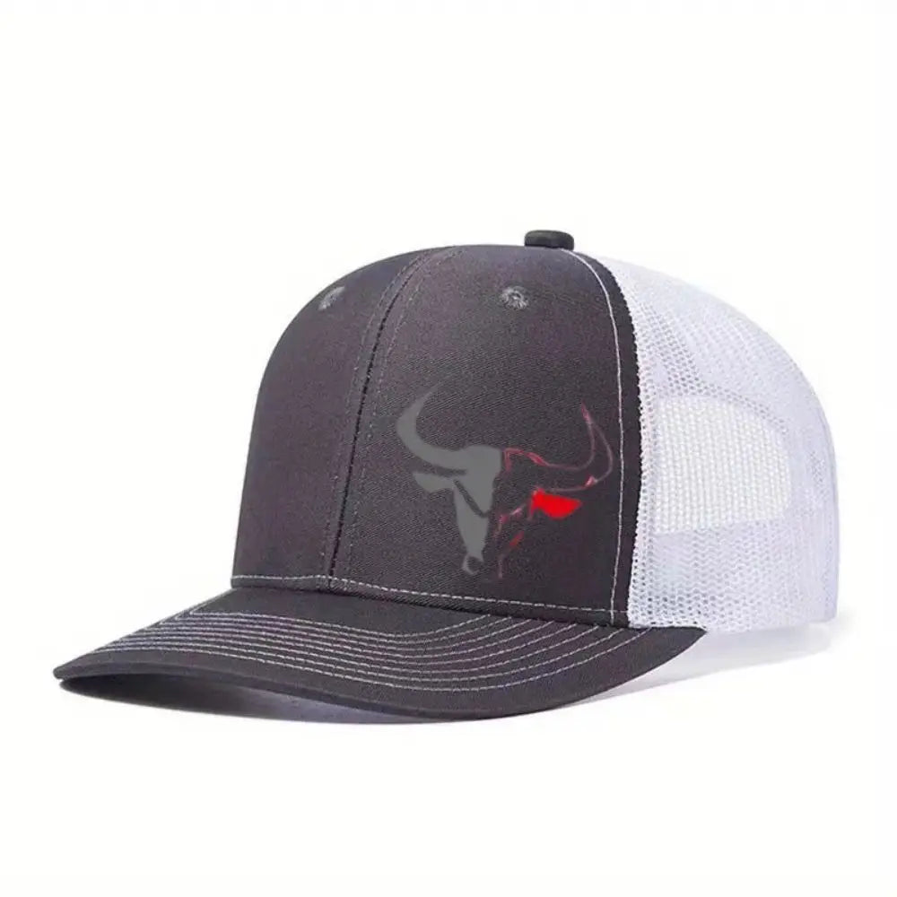 Casual Bull Head Print Summer Baseball Cap Breathable Hip Hop Sports Visor Mesh Adjustable Sun Hats Men Women