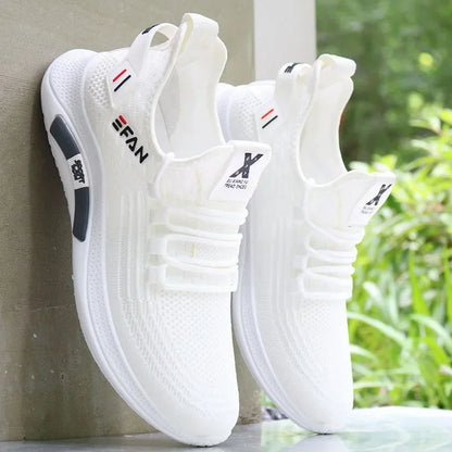 Chaussures d'été en maille respirante pour hommes, chaussures de papa, chaussures de sport et de loisirs pour hommes, chaussures blanches tissées antidérapantes et Anti-odeur pour hommes