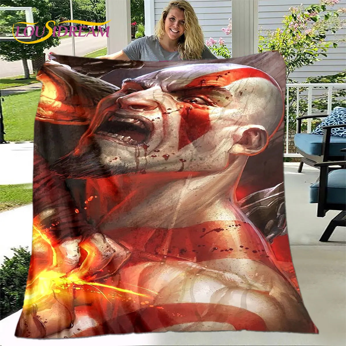 God of War Game Gamers Soft Plush Blanket,Flannel Blanket Throw Blanket for Living Room Bedroom Bed Sofa Picnic Cover Bettdecke