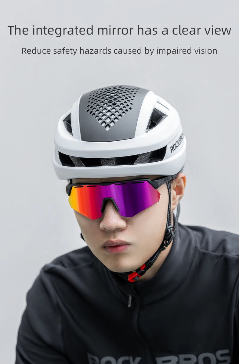 ROCKBROS Bike Glasses Polarized Men Women Bicycle Glasses 4Lens MTB Road Cycling Eyewear Glasses With Myopia Frame Sunglasses