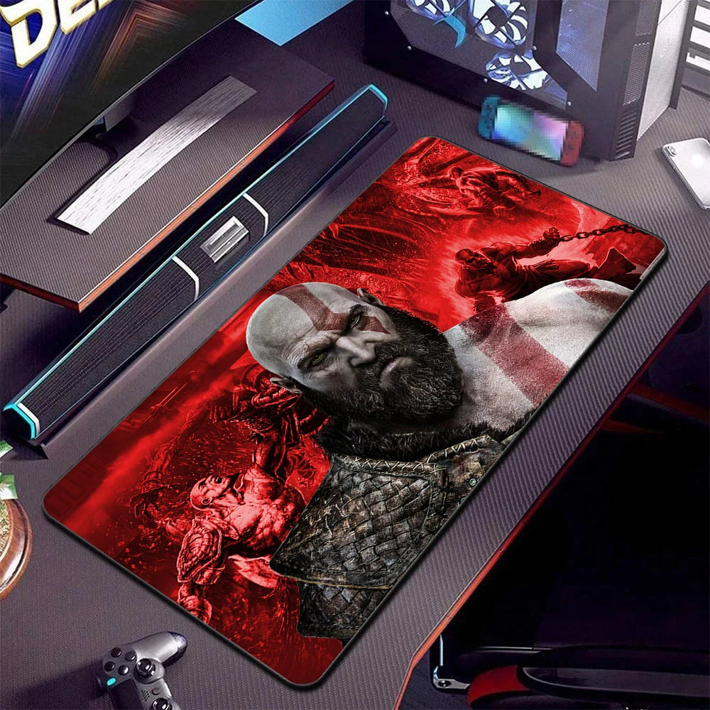 Game God of War Mouse Pad Anime Game Mousepad Computer Keyboard Desk Pads Office Carpet Laptop Mausepad Non-slip Base Deskmat