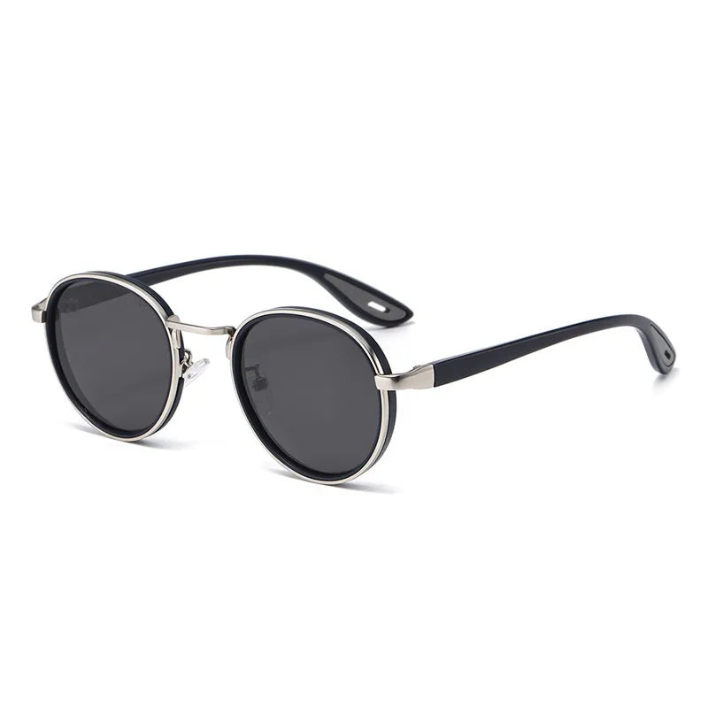 KLASSNUM Round Vintage Sunglasses Men Women 2026 New Punk Fashion Shades Trendy Luxury Brand Casual Anti UV Lens Sun Glasses