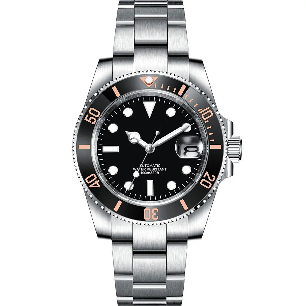 Corgeut 40mm  Luxury Business NH35 Men's automatic mechanical Diving Watch, ceramic bezel, sapphire crystal, 100m waterproof.