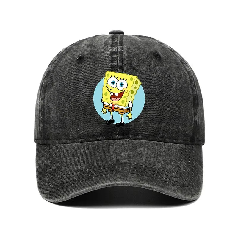 Fashion Cute SpongeBobs Baseball Cap Movie Cartoon Role Adult Men Women Sport Casual Sunshade Adjustable Anime Peaked Mesh Hat