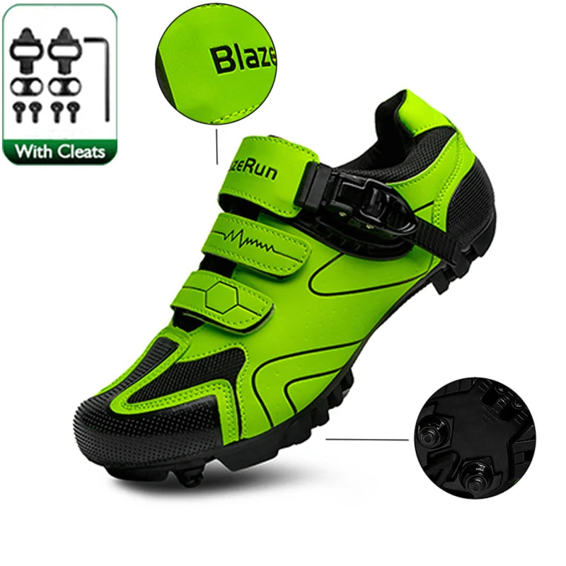 Spring 2025 MTB Cycling Shoes with Clamps for Men, Carbon Sports Shoes, Speed, Mountain Running, Mountain Bike Shoes