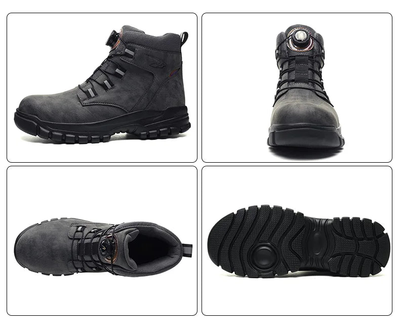 Bottes de sécurité imperméables pour hommes, chaussures de travail Parker en acier, bouton rotatif, chaussures de protection, taille 47, 48, hiver