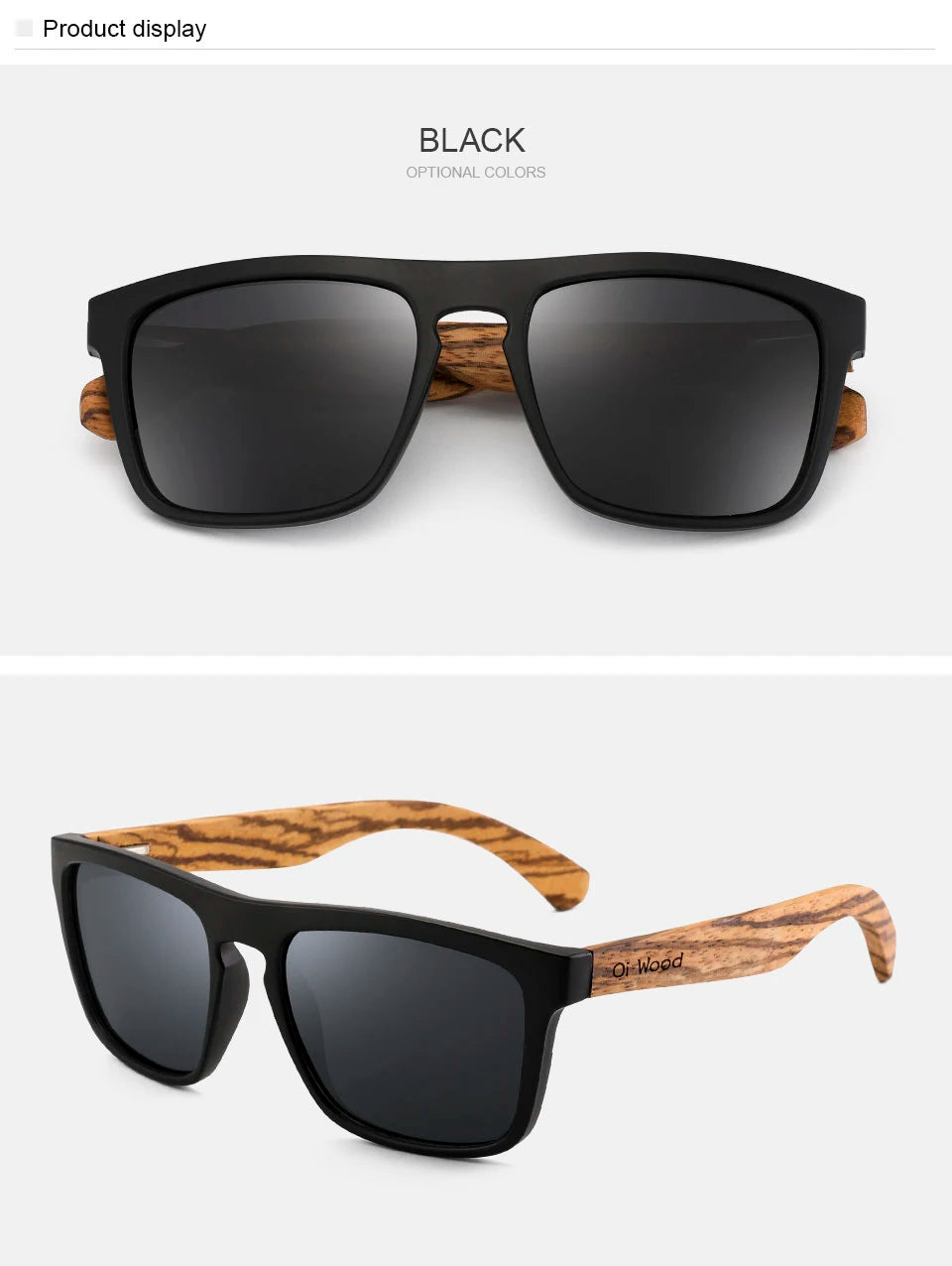 Oi Wood Women Sun glasses Square Sunglasses Wooden Eyeglasses polarized Red Lenses Mens Glasses