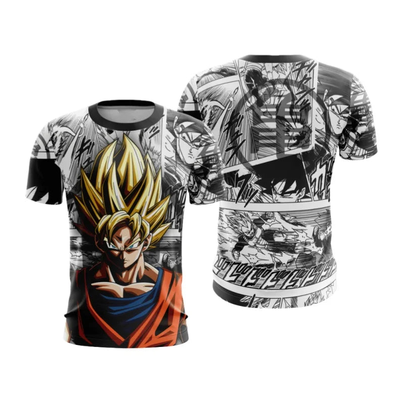 2026 Dragon Ball Z Men's T Shirt Vegeta Streetwear Trend Y2K Harajuku Summer Vegeta T-shirt Anime Saiyan Short Sleeved Goku Tops