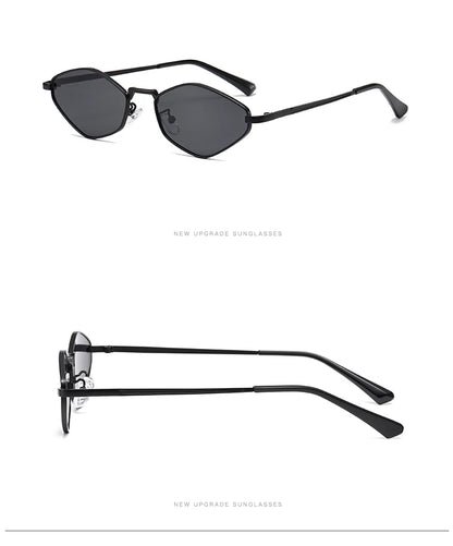 Fashion Female Small Frame Polygon Sunglasses Women Brand Designer Metal Frame Eyeglasses UV400 Protection Shades Oculos