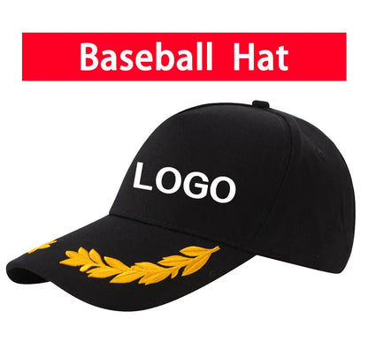 Customized logo printed men's baseball cap casual cap wheat ear men's solid color snap cap sports cap women's baseball cap