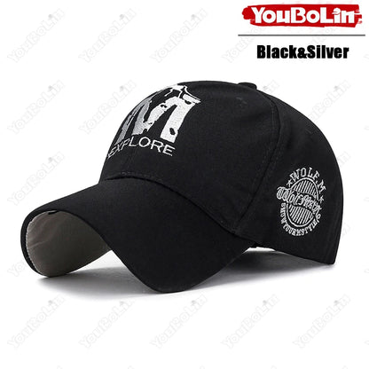M letter Wolf Totem Embroidery Cotton Adjustable Baseball Cap Sun Hat Trucker Caps Dad Hats