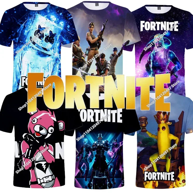 Camiseta 3D Halloween Peely para niños y niñas, camiseta navideña Fortnite Battle Royale, streetwear infantil Victory Game, ropa para hombre
