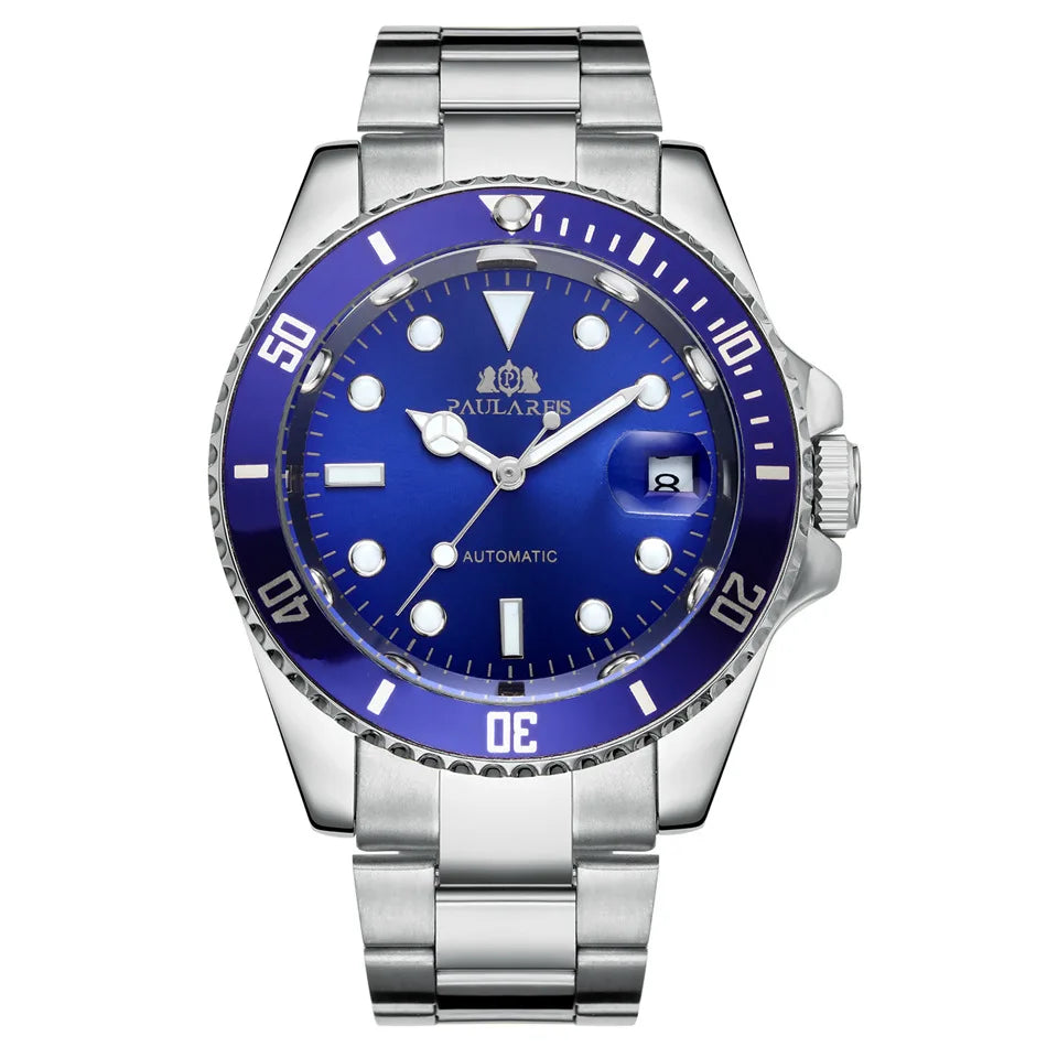 High Quality Automatic Mechanical Watch for Men Stainless Steel Red Dial Date Strong Luminous Luxury Men's Watch