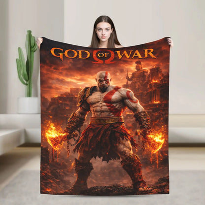 God of War Games Kratos Cartoon  Blanket Quality Soft  Bedding Throws Winter Travel Office Home Decor Aesthetic Bedspread
