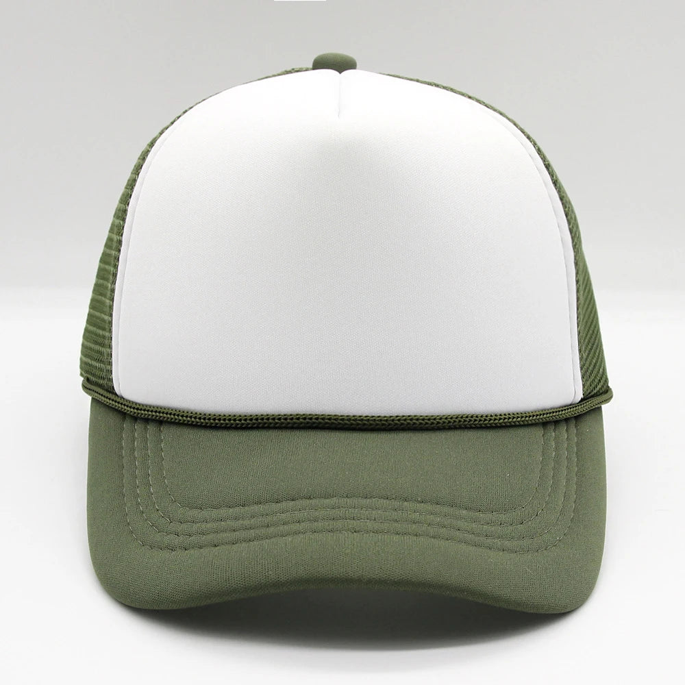 5 panel Trucker Caps Men Women Plain Blank Foam Mesh Baseball Cap With Rope Summer Breathable Outdoor Sport Sun Visor Hats