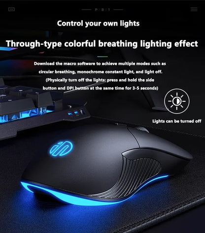 Mouse cablato USB INPHIC B1 silenzioso da ufficio e gaming per PC e laptop