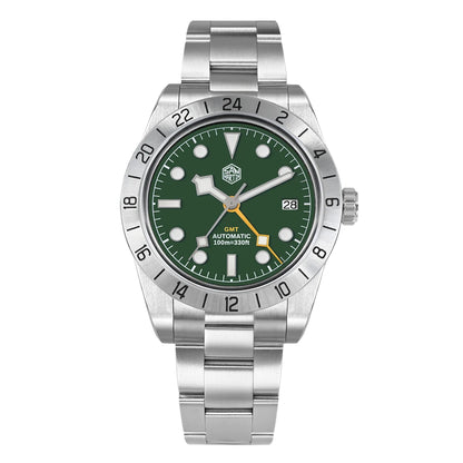 San Martin Neue 39mm NH34 BB GMT Automatikuhr, mechanische Sportuhr, Saphirglas, Leuchtanzeige, wasserdicht bis 100m, für Herren, Relogio SN0054