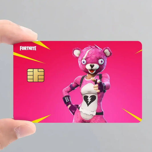 Naklejki na karty bankowe Cuddle Team Leader Fortnite Game z ochronną wodoodporną folią zabezpieczającą, niespodzianka na prezent