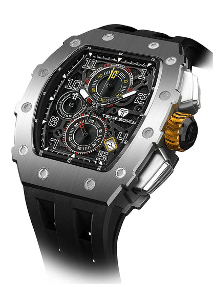 Reloj TSAR BOMBA New TB8204 para hombre, cronógrafo de cuarzo japonés, resistente al agua 50M, reloj de pulsera deportivo de moda, reloj masculino de lujo, regalo para hombre