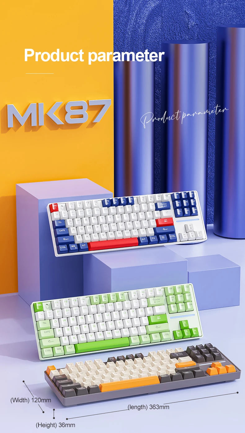 SMAILWOLF MK87 Bluetooth kabellose mechanische Tastatur, E-Sports-Gaming, Full-Key-Hot-Plug, Custom-Tastatur