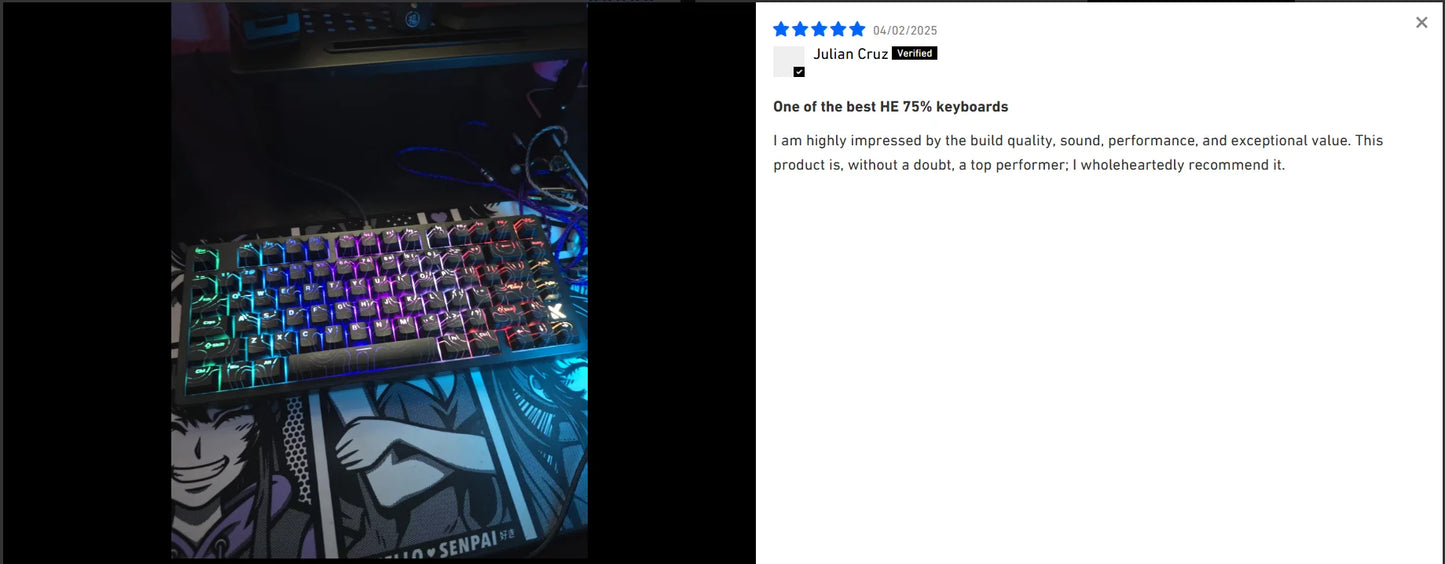 MCHOSE Jet 75 Magnetic Switch Gaming-Tastatur Hall Effect Hot-Swappable Angepasstes RGB Snap Tap 0.1ms Latenz 8kHz Abfragerate
