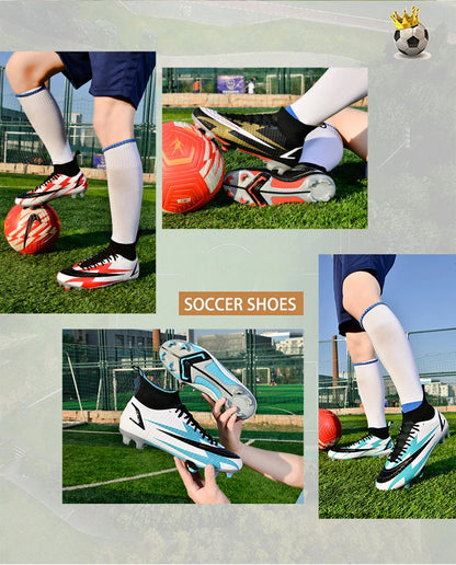 2025 New Long Nail Large Size Football Shoes Teenager Ankle Anti-slip Training Latest Sneakers FG/TF Soccer Shoes
