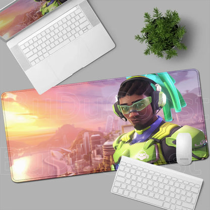 Tapete de rato gaming Overwatch Anime Girl grande XXL com impressão HD, base para teclado de computador, portátil e escritório, tapete de secretária em borracha macia 900x400 MM