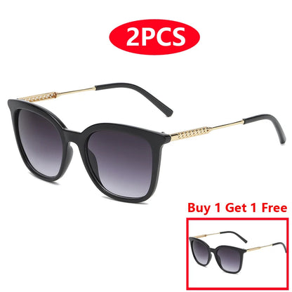 6pcs/3pcs Classic Square Sunglasses Women Men Vintage Brand Eyeglasses Alloy Frame Retro Fashion Style Shades Oculos de sol